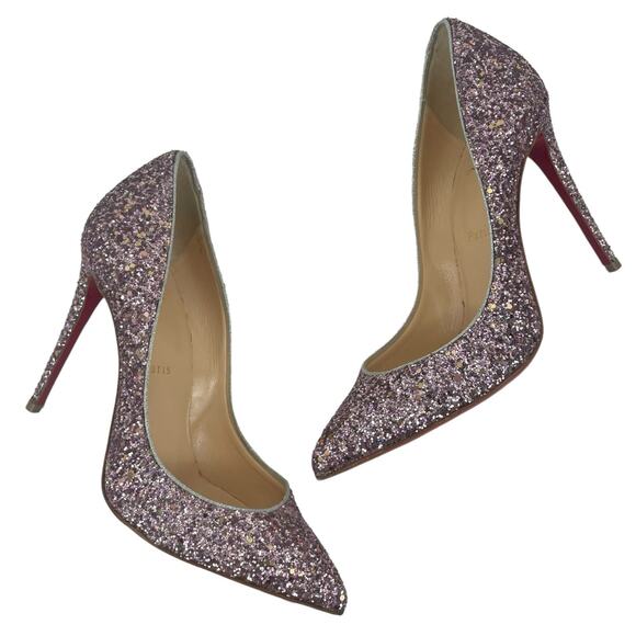 Christian Louboutin Pigalle 120 Glitter Pointed Toe Pump Pink Size 38 - Picture 7 of 13
